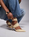 【送料無料】 エイソス レディース ヒール シューズ ASOS DESIGN Power studded high heeled shoes in butter...