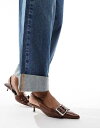 【送料無料】 エイソス レディース ヒール シューズ ASOS DESIGN Sleek buckle detail slingback kitten heel...