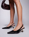 【送料無料】 シミ レディース ヒール シューズ Simmi London June pointed slingback kitten heels in bla...