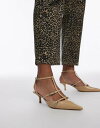 【送料無料】 マンゴ レディース ヒール シューズ Mango pointed buckle heel in beige BEIGE