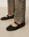 【送料無料】 エイソス レディース パンプス シューズ ASOS DESIGN Wide Fit Lou Mary Jane ballet flats in black Black textile(4)