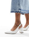 【送料無料】 エイソス レディース ヒール シューズ ASOS DESIGN Sutton slingback mid heels in white croc ...