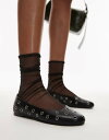 【送料無料】 マンゴ レディース パンプス シューズ Mango rivet ballet pumps in black Black(4)