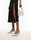 【送料無料】 マンゴ レディース ヒール シューズ Mango pointed kitten heel shoes in cream CREAM