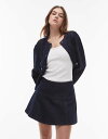 【送料無料】 トップショップ レディース スカート ボトムス Topshop denim flippy skirt in indigo Blue(4)