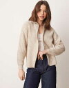 【送料無料】 ジェイディーワイ レディース カーディガン アウター JDY zip knitted cardigan in cream CREAM