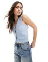 【送料無料】 オンリー レディース ベスト トップス ONLY textured knit vest in light blue LIGHT BLUE