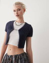 【送料無料】 ノイジーメイ レディース カーディガン アウター Noisy May fluffy cropped cardigan in navy NAVY