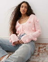 【送料無料】 ミスセルフフリッジ レディース カーディガン アウター Miss Selfridge 3d floral cropped cardigan in ...