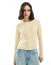 【送料無料】 エイソス レディース カーディガン アウター ASOS DESIGN shrunken button up dry handle ribbed c...