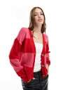 【送料無料】 ブレーブソウル レディース カーディガン アウター Brave Soul striped cardigan in red & pink RED