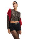 【送料無料】 ストラディバリウス レディース カーディガン アウター Stradivarius cropped cardigan in leopard Mult...