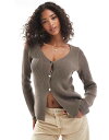 【送料無料】 エイソス レディース カーディガン アウター ASOS DESIGN knitted v neck structured cardigan wit...