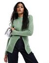 【送料無料】 エイソス レディース カーディガン アウター ASOS DESIGN crew neck longline cardigan in rib in ...