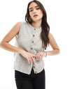 【送料無料】 ストラディバリウス レディース カーディガン アウター Stradivarius knit cardigan vest in gray Gray
