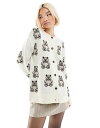 【送料無料】 ミスセルフフリッジ レディース カーディガン アウター Miss Selfridge oversized mini teddy jacquard ...