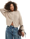 【送料無料】 エイソス レディース カーディガン アウター ASOS DESIGN batwing knitted cardigan in cream taup...