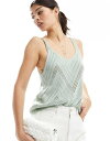 【送料無料】 ジェイディーワイ レディース ベスト トップス JDY eyelet knit tank top in mint Mint green