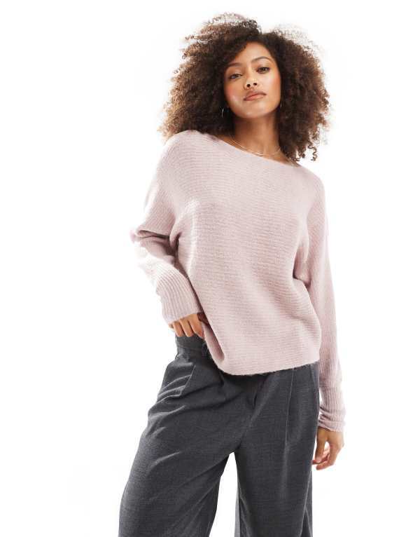 ̵ ꡼ ǥ ˥åȡ  ONLY ribbed wide neck knitted sweater ...