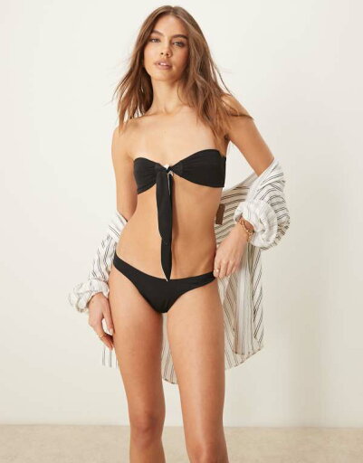 【送料無料】 フリーソサエティ レディース ボトムスのみ 水着 Free Society high leg bikini bottom in black and white Black and white 【送料無料】 フリーソサエティ レディース ボトムスのみ 水着 Free Society high leg bikini bottom in black and white Black and white