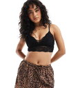 【送料無料】 ピーシーズ レディース ブラジャー アンダーウェア Pieces lace detail bralette in black Black
