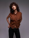 【送料無料】 リーバイス レディース ベスト トップス Levi's shrunken 90s denim vest in brown BROWN