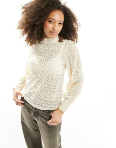 【送料無料】 ジェイディーワイ レディース シャツ トップス JDY long sleeve lace top in sandshell Sandshell 【送料無料】 ジェイディーワイ レディース シャツ トップス JDY long sleeve lace top in sandshell Sandshell