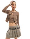 【送料無料】 ベルシュカ レディース シャツ トップス Bershka micro cardi and cami set in brown BROWN