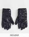 【送料無料】 コルージョン レディース 手袋 アクセサリー COLLUSION Unisex wet look padded gloves in black B...