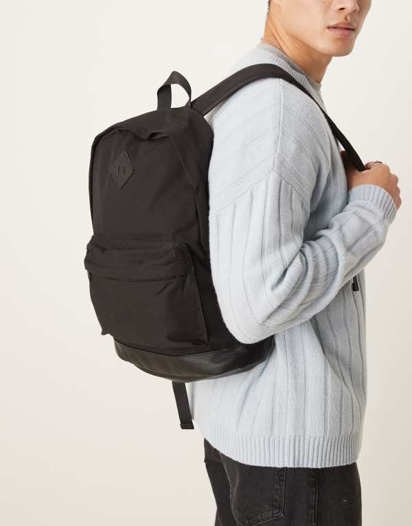 ̵   Хåѥååå Хå ASOS DESIGN canvas backpack with fa...