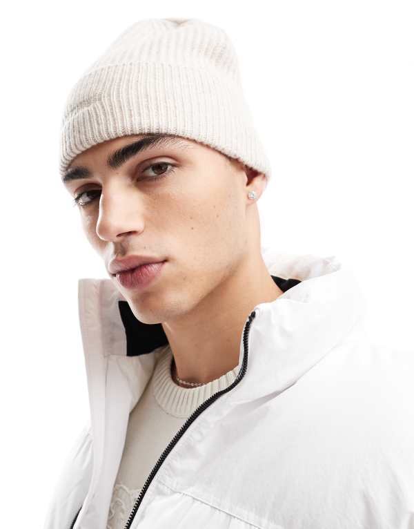 【送料無料】 ジャック アンド ジョーンズ メンズ 帽子 アクセサリー Jack & Jones wool mix beanie in oatmeal Beige