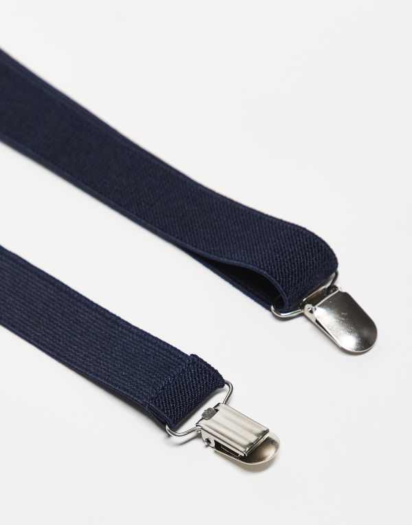 【送料無料】 エイソス メンズ ネクタイ アクセサリー ASOS DESIGN suspenders set in navy NAVY