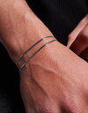 【送料無料】 エイソス メンズ ブレスレット・バングル・アンクレット アクセサリー ASOS DESIGN 2 pack waterproof stainless steel snake chain bracelet in silver tone SILVER(4)