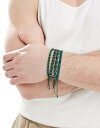 【送料無料】 エイソス メンズ ブレスレット・バングル・アンクレット アクセサリー ASOS DESIGN 4 pack fabric bracelets wi...