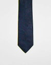 【送料無料】 エイソス メンズ ネクタイ アクセサリー ASOS DESIGN slim tie with paisley print in black Bla...