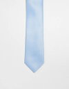 【送料無料】 エイソス メンズ ネクタイ アクセサリー ASOS DESIGN plain satin tie in blue BLUE