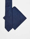 【送料無料】 エイソス メンズ ネクタイ アクセサリー ASOS DESIGN paisley tie and pocket square in navy NA...