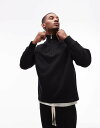 【送料無料】 トップマン メンズ パーカー・スウェット アウター Topman premium heavyweight oversized 1/4 zip sw...