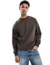 【送料無料】 ジャック アンド ジョーンズ メンズ パーカー・スウェット アウター Jack & Jones Premium oversized 400gsm heavyweight crew neck sweatshirt in chocolate brown Mulch