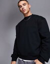 【送料無料】 エイソス メンズ パーカー・スウェット アウター ASOS DESIGN premium heavyweight boxy oversized sweatshirt 400gsm in black Black(4)