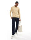 【送料無料】 エイソス メンズ パーカー・スウェット アウター ASOS DESIGN polo sweatshirt with zip in taupe TAOS TAUPE