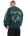【送料無料】 コットンオン メンズ パーカー・スウェット アウター Cotton On boxy fit sweatshirt in green with wo...