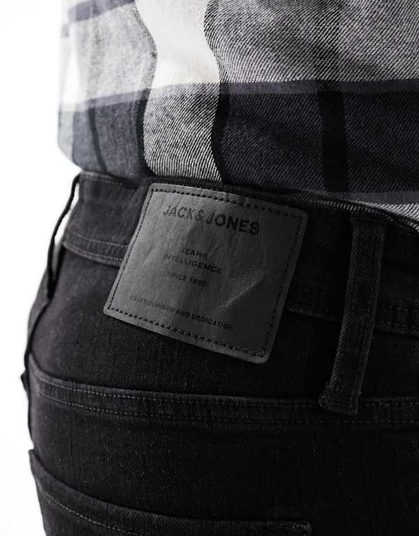 【送料無料】 ジャック アンド ジョーンズ メンズ デニムパンツ ボトムス Jack & Jones glenn slim jeans in black Black