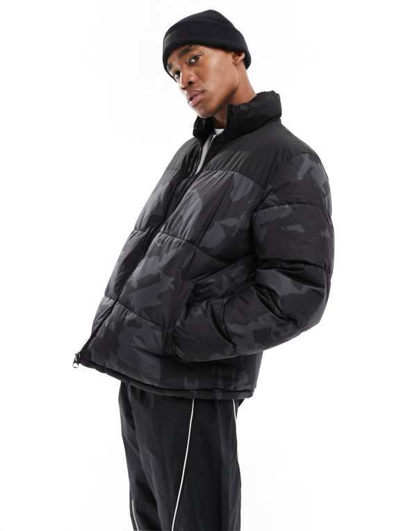 ̵ ꡼ɥ    Only & Sons boxy oversized puffer in bl...