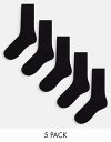 【送料無料】 ジャック アンド ジョーンズ メンズ 靴下 アンダーウェア Jack & Jones socks 5 pack in black Black