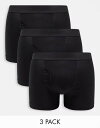 【送料無料】 ウィークデイ メンズ ボクサーパンツ アンダーウェア Weekday Johnny 3-pack Boxer Set in black Black
