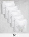 【送料無料】 ウィークデイ メンズ ボクサーパンツ アンダーウェア Weekday Johnny 5 pack boxer set in white WHITE