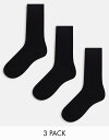 【送料無料】 ウィークデイ メンズ 靴下 アンダーウェア Weekday noah 3-pack socks in black Black