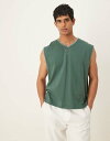 【送料無料】 エイソス メンズ ベスト トップス ASOS DESIGN oversized tank top in green Garden topiary