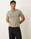【送料無料】 セレクテッドオム メンズ ポロシャツ トップス Selected Homme knitted polo shirt in tan Vetiver